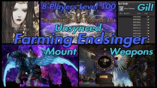 FFXIV Endsinger Unsynced 8 Player Mount Farm at Level 100 Endsingers Aria Extreme [upl. by Casteel607]