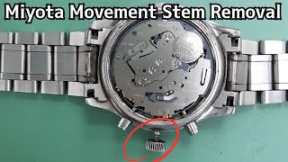 How To Remove Stem Miyota Chronograph 0S20 0S10 Movement [upl. by Buyse]