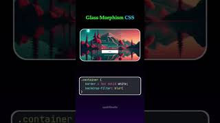 Glass morphism CSS shorts coding webdevelopment upskill [upl. by Ttevy]