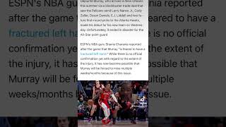 New Orleans pelicans lose star player for weeks maybe months due to fractured hand ￼ [upl. by Wylie694]