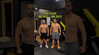 1 30 60 90 120 150 günlük Değişimlerimizgymmotivation beforeandafter gym fitness challenge [upl. by Heilman]