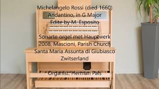 Michelangelo Rossi Andantino in G Major Hauptwerk Giubiasco organ [upl. by Valry]