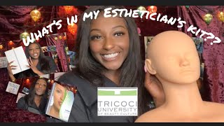 WHATS IN MY ESTHETICIANS KIT  Tricoci University 2020 [upl. by Karr527]