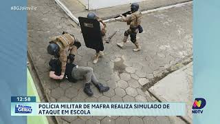 Polícia Militar de Mafra realiza simulado de ataque em escola [upl. by Devine97]