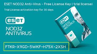 ESET NOD32 ANTIVIRUS Free Trial License activation key for 30 days  August 30 2023 [upl. by Maggio349]