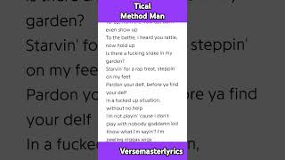 Tical Method Man Verse 2 Method Man rap hiphop wutangclan lyrics [upl. by Ydnal822]