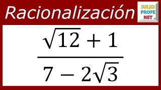 RACIONALIZACIÓN MEDIANTE CONJUGACIÓN  Ejercicio 7 [upl. by Emmeram]