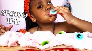 ASMR COTTON CANDY AND EYES┃pour halloween cest bien connu on mange des bonbons [upl. by Rainwater]