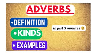 Adverb  Definition kinds and examples  Adverb in english grammar [upl. by Narba]