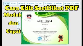 Cara Edit Sertifikat PDF Cepat dan mudah  caraedit sertifikat [upl. by Rammaj]