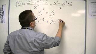 AQA Core 2 202 Writing as a Sum of Powers of x BEFORE Differentiating [upl. by Yslehc]