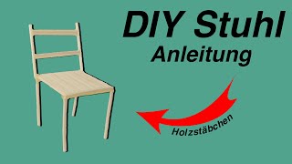 STUHL basteln aus HOLZSTÄBCHEN  DIY  Allerlei Channel [upl. by Nossaj188]