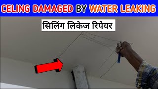 Celing damaged repairwater leaking ceiling leakeg repair [upl. by Bernice]