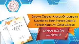 Merkezî Sınava Yönelik Kasım Ayı 2022 Örnek Soruları Çözümleri  SAYISAL BÖLÜM [upl. by Idnyl]