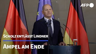 Scholz entlässt Lindner  Ampel am Ende  AFP [upl. by Maritsa]