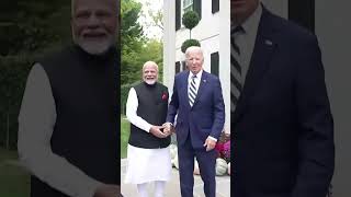 Biden welcomes Modi at Delaware home ahead of Quad meet  VOA News shorts [upl. by Barram]