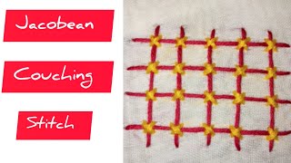 Jacobean couching stitch hand embroidery tutorials [upl. by Jenine186]