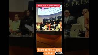 Pelea de senadoras Gerardo Fernández Noroña presidente de la camara de SENADORES pide respeto [upl. by Ahsilra]