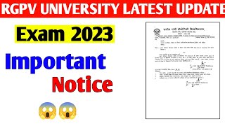 rgpv news today  BtechBpharma Exam Related important Notice 😱  rgpv 1st sem 2023 [upl. by Juanne]