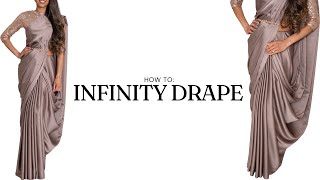 How to Infinity Drape  saree draping new style  saree wearing new style  Tia Bhuva [upl. by Aonian]