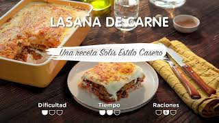 Lasaña de carne  Recetas Solís [upl. by Wes]