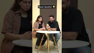 Blood donation 😜 restykamboj couplecomedy nehabagga [upl. by Lelith]