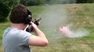 Shooting Jugs 12 Gauge Slugs Mossberg 500 Pump Shotgun Target Practice [upl. by Emmalee]