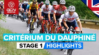 A Day For The Breakaway Or The Sprinters  Critérium Du Dauphiné 2022 Stage 1 Highlights [upl. by Bert]