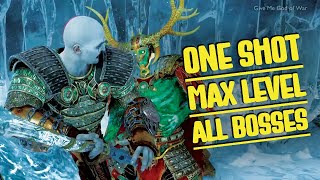 Max Level One Shot Build 🤜 All Bosses  Maxed Kratos  Gow Ragnarok [upl. by Iramaj843]