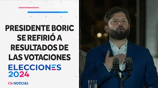 quotESTOY CONTENTO CON ESTA ELECCIÓNquot Boric se refiere a resultados de las votaciones  CHV Noticias [upl. by Hgielek]