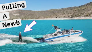 How to Start Wakesurfing Driving a Beginner Wakesurfer 😁 [upl. by Osborne]