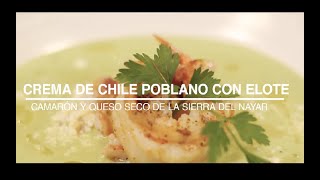 Crema de chile poblano con elote de la chef Betty Vázquez [upl. by Einhapets]