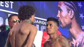 AMADO VARGAS WEIGH IN AND FACEOFF FIGHTS ON REGIS VS ZAPEDA CARD [upl. by Noynek]