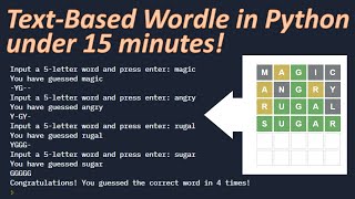 TextBased Wordle in Python under 15 Minutes [upl. by Valida]