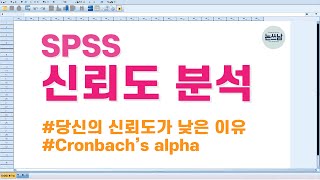 SPSS 신뢰도 분석 방법당신의 신뢰도가 낮은 이유논문 신뢰도 높이는 방법Cronbachs alpha크론바흐 알파 [upl. by Anikahs]