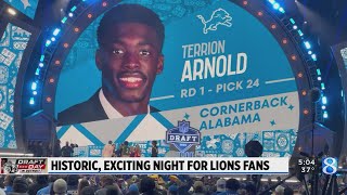 Fans thrilled as Detroit Lions draft Terrion Arnold [upl. by Mizuki830]