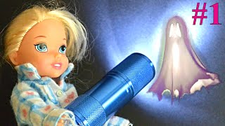 Anna and Elsa Sleepover Toddlers Elsya and Annya See a Ghost 1 Barbie Toys amp Dolls Stories I Ep 85 [upl. by Adnerb260]