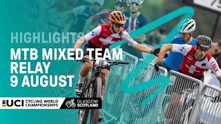 Mountain Bike Crosscountry Mixed Team Relay Highlights  2023 UCI Cycling World Championships [upl. by Pammi]