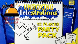 Telestrations 12 Player Party Pack Unboxing this edition allows for More Players has 600 new words [upl. by Yrret]