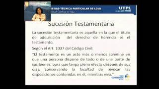 UTPL DERECHO SUCESORIO INSTITUCIONES Y ACCIONESMAESTRÍA EN DERECHO CIVIL Y PROCESAL CIVIL II [upl. by Woodruff497]