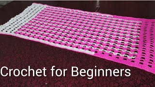 Crochet  Mesh Table Runner  Crochet Rectangle Table Runner for beginners [upl. by Abla768]