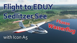 ✈ Flug zum Sedlitzer See mit einer Icon A5  Wasserflug im Microsoft Flight Simulator 2020 [upl. by Garrik159]