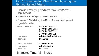 Lab Module 07  Implementing DirectAccess [upl. by Gladstone]