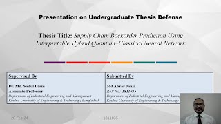 Presentation on Undergraduate Thesis Defense by Md Abrar Jahin [upl. by Ateuqahs]