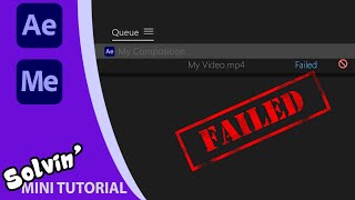 How to fix a Failed Render from After Effects [upl. by Kaia]