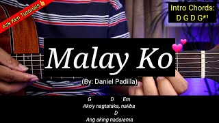 Malay Ko  Daniel Padilla Easy Chords😍  Guitar Tutorial [upl. by Aelam]