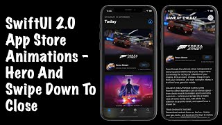 SwiftUI 20 App Store Animations  Hero And Swipe Down To Close Animations  SwiftUI Tutorials [upl. by Amian]