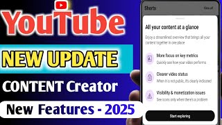 YouTube Updates  All Your Content At A Glance ll New YouTube Features 2025 💥💯 [upl. by Rudolf501]