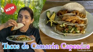 👉Como Preparar TACOS de CAMARÓN CAPEADO 🌮🌮🍤  Reto No 1👍😱 [upl. by Bowlds]