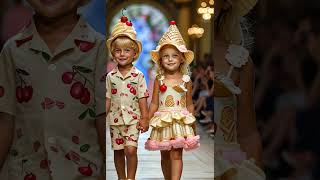 FoodThemed Baby Fashion Show baby babyshower aiart youtubeshorts [upl. by Ynaffyt]